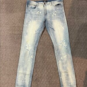 Fashion Nova Blue Skinny Distressed Jeans